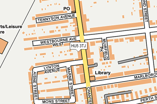 HU5 3TJ map - OS OpenMap – Local (Ordnance Survey)