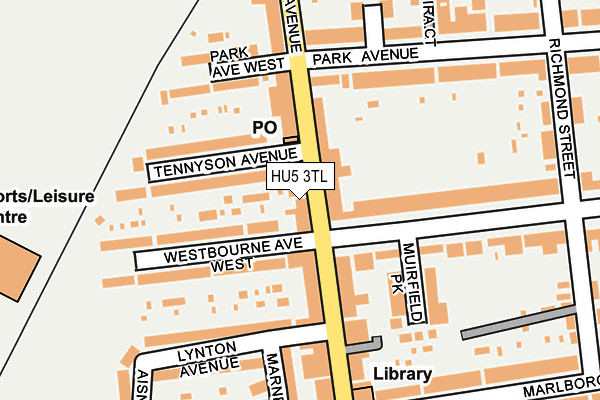 HU5 3TL map - OS OpenMap – Local (Ordnance Survey)