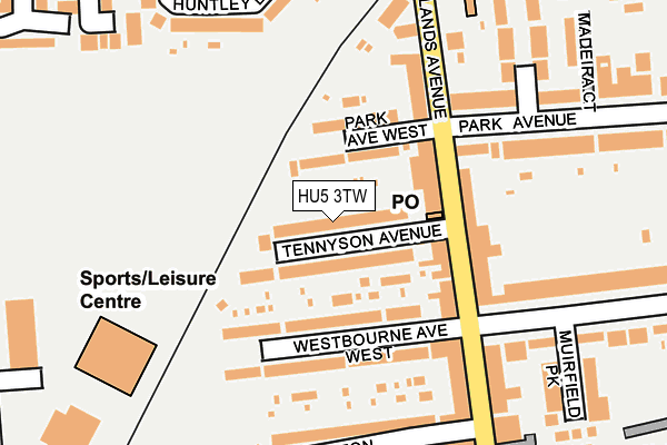 HU5 3TW map - OS OpenMap – Local (Ordnance Survey)