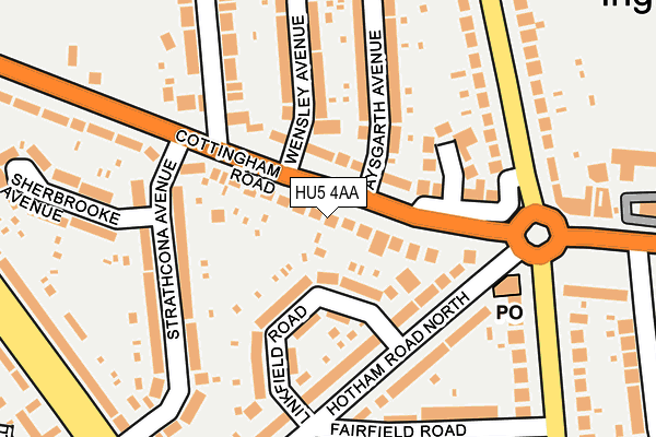 HU5 4AA map - OS OpenMap – Local (Ordnance Survey)