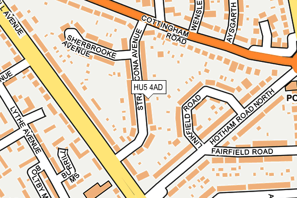 HU5 4AD map - OS OpenMap – Local (Ordnance Survey)