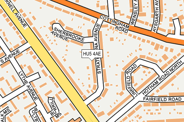 HU5 4AE map - OS OpenMap – Local (Ordnance Survey)