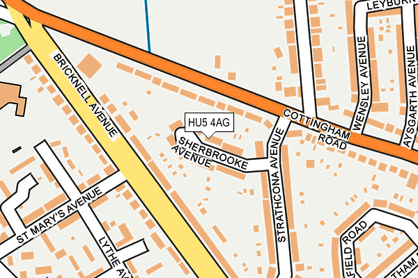 HU5 4AG map - OS OpenMap – Local (Ordnance Survey)