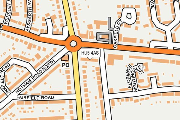 HU5 4AS map - OS OpenMap – Local (Ordnance Survey)