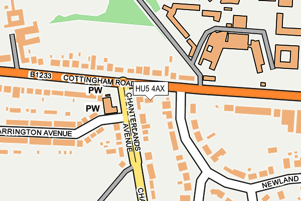 HU5 4AX map - OS OpenMap – Local (Ordnance Survey)