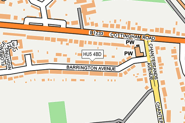 HU5 4BD map - OS OpenMap – Local (Ordnance Survey)