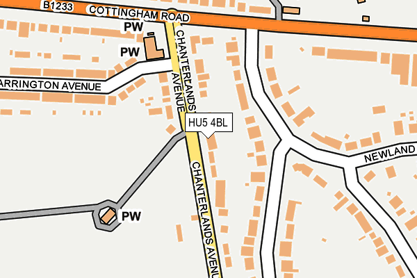 HU5 4BL map - OS OpenMap – Local (Ordnance Survey)