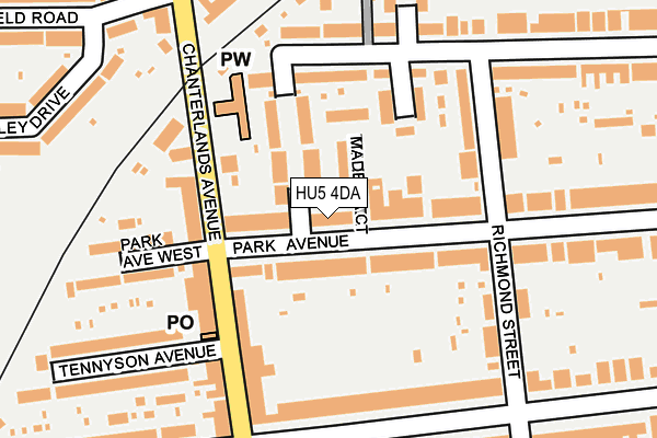 HU5 4DA map - OS OpenMap – Local (Ordnance Survey)