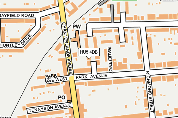 HU5 4DB map - OS OpenMap – Local (Ordnance Survey)
