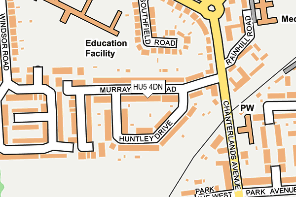 HU5 4DN map - OS OpenMap – Local (Ordnance Survey)