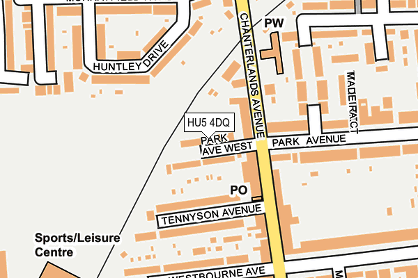 HU5 4DQ map - OS OpenMap – Local (Ordnance Survey)