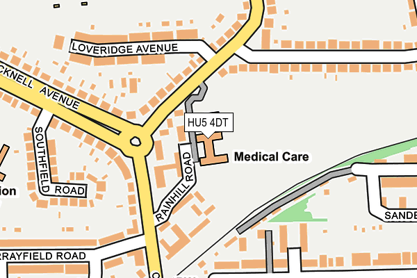 HU5 4DT map - OS OpenMap – Local (Ordnance Survey)