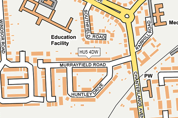 HU5 4DW map - OS OpenMap – Local (Ordnance Survey)
