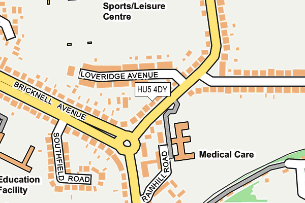 HU5 4DY map - OS OpenMap – Local (Ordnance Survey)