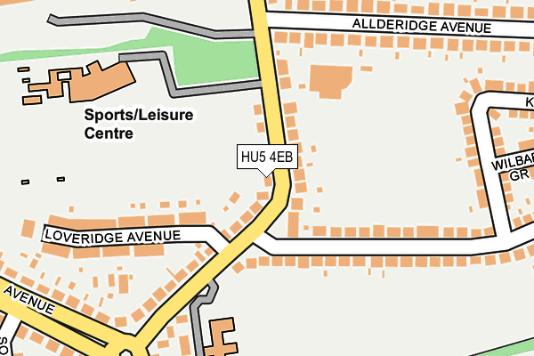 HU5 4EB map - OS OpenMap – Local (Ordnance Survey)