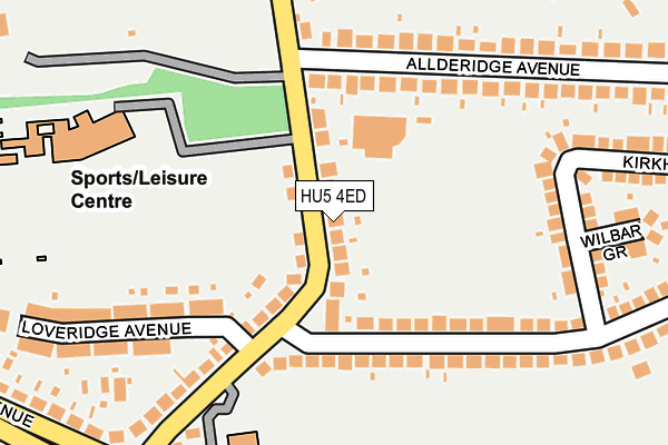 HU5 4ED map - OS OpenMap – Local (Ordnance Survey)