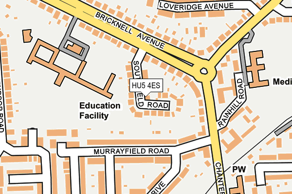 HU5 4ES map - OS OpenMap – Local (Ordnance Survey)