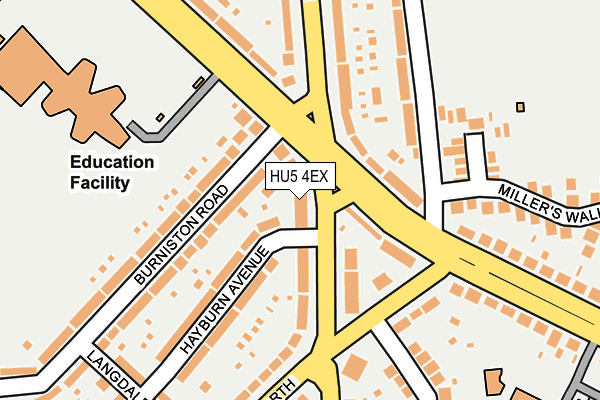 HU5 4EX map - OS OpenMap – Local (Ordnance Survey)