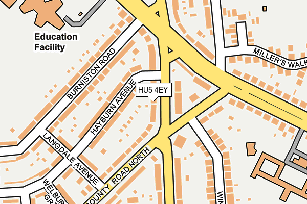 HU5 4EY map - OS OpenMap – Local (Ordnance Survey)