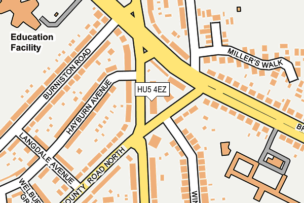 HU5 4EZ map - OS OpenMap – Local (Ordnance Survey)