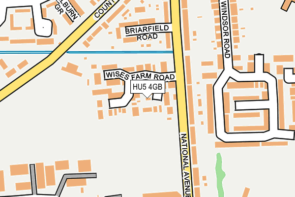 HU5 4GB map - OS OpenMap – Local (Ordnance Survey)