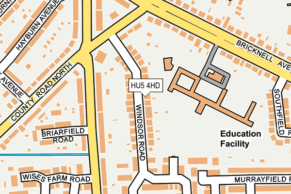 HU5 4HD map - OS OpenMap – Local (Ordnance Survey)