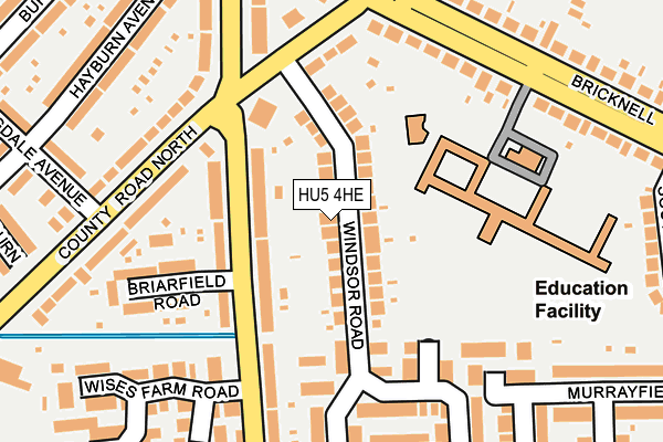 HU5 4HE map - OS OpenMap – Local (Ordnance Survey)