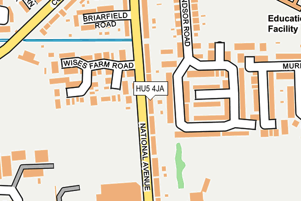 HU5 4JA map - OS OpenMap – Local (Ordnance Survey)