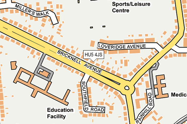 HU5 4JS map - OS OpenMap – Local (Ordnance Survey)