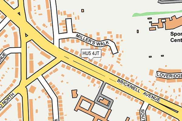 HU5 4JT map - OS OpenMap – Local (Ordnance Survey)