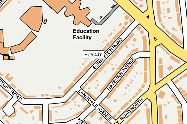 HU5 4JY map - OS OpenMap – Local (Ordnance Survey)