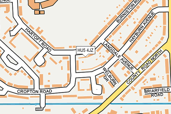 HU5 4JZ map - OS OpenMap – Local (Ordnance Survey)