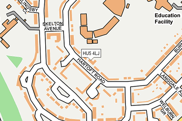 HU5 4LJ map - OS OpenMap – Local (Ordnance Survey)