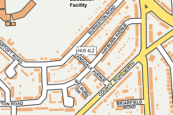 HU5 4LZ map - OS OpenMap – Local (Ordnance Survey)
