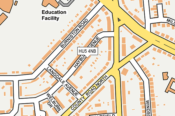 HU5 4NB map - OS OpenMap – Local (Ordnance Survey)