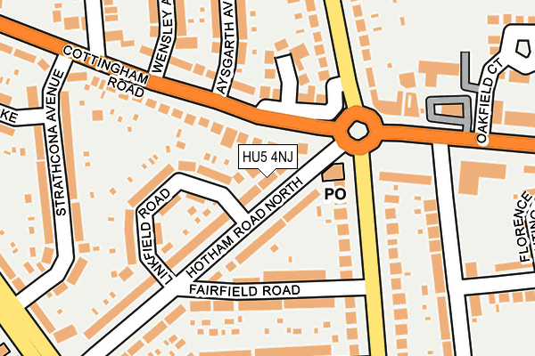 HU5 4NJ map - OS OpenMap – Local (Ordnance Survey)
