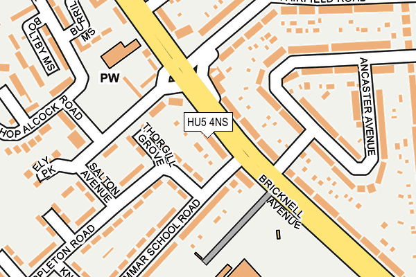 HU5 4NS map - OS OpenMap – Local (Ordnance Survey)