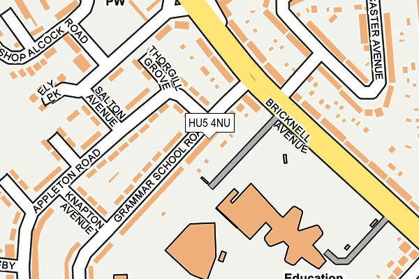 HU5 4NU map - OS OpenMap – Local (Ordnance Survey)