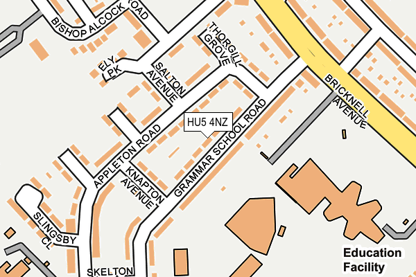 HU5 4NZ map - OS OpenMap – Local (Ordnance Survey)