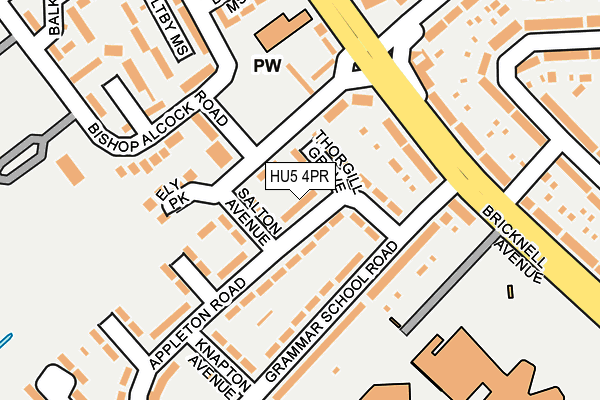 HU5 4PR map - OS OpenMap – Local (Ordnance Survey)
