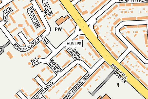 HU5 4PS map - OS OpenMap – Local (Ordnance Survey)