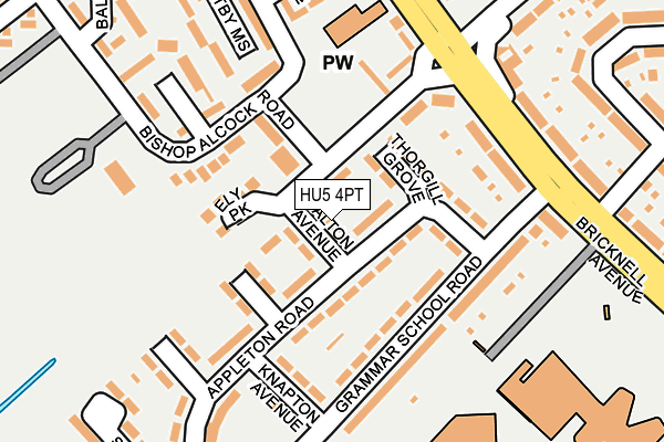 HU5 4PT map - OS OpenMap – Local (Ordnance Survey)