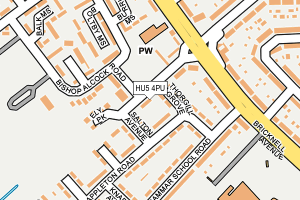 HU5 4PU map - OS OpenMap – Local (Ordnance Survey)