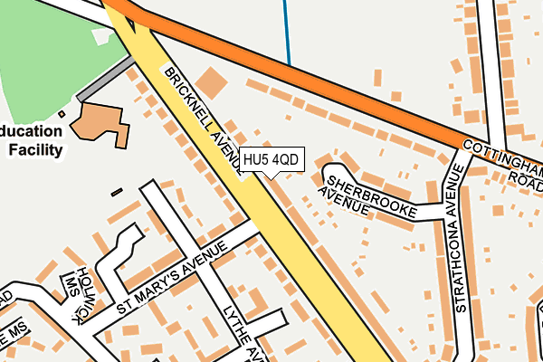 HU5 4QD map - OS OpenMap – Local (Ordnance Survey)