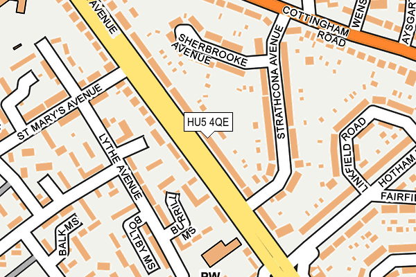 HU5 4QE map - OS OpenMap – Local (Ordnance Survey)