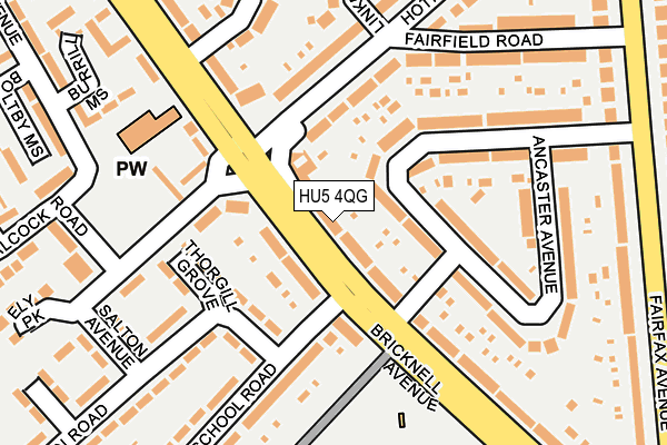 HU5 4QG map - OS OpenMap – Local (Ordnance Survey)