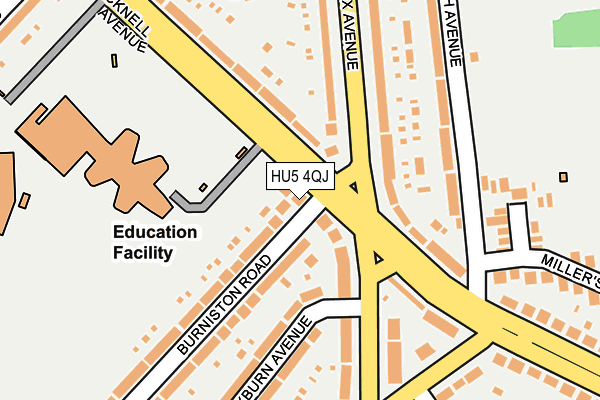 HU5 4QJ map - OS OpenMap – Local (Ordnance Survey)