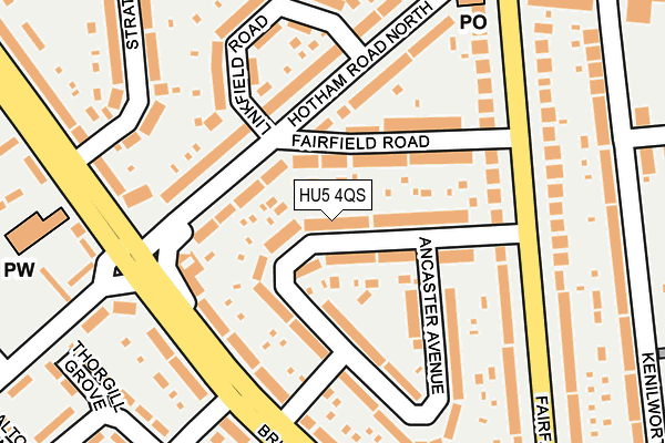 HU5 4QS map - OS OpenMap – Local (Ordnance Survey)