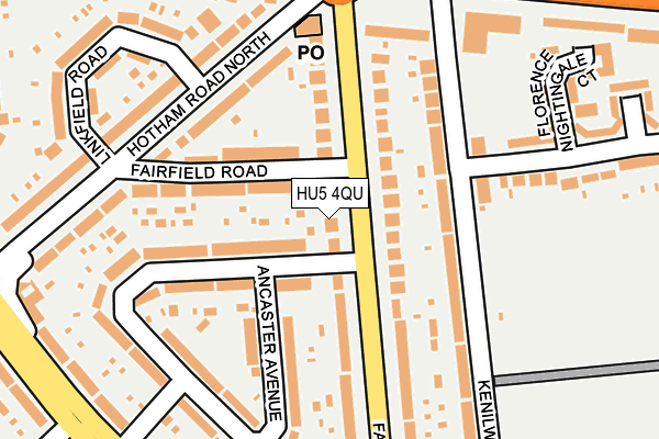 HU5 4QU map - OS OpenMap – Local (Ordnance Survey)