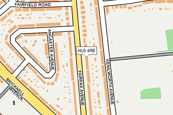 HU5 4RB map - OS OpenMap – Local (Ordnance Survey)